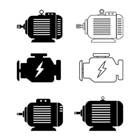 Icono De Motor El Ctrico Vector Premium