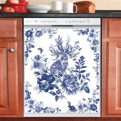 Country Decor Kitchen Dishwasher Magnet Cover Folk Fairytale Forest