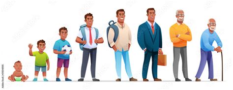 Male Life Cycle Vector Character Human Growth And Development Stages