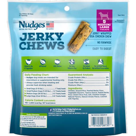 Blue Buffalo Nudges Natural Chicken Jerky Chews Dog Treats 5 Ct Fry