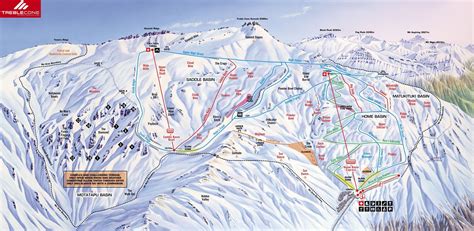 Treble Cone, Wanaka NZ – Ski and Piste Trail Map » Treble Cone | Trail ...