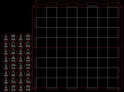 Chess Board And Pieces In Autocad Download Cad Free 4623 Kb