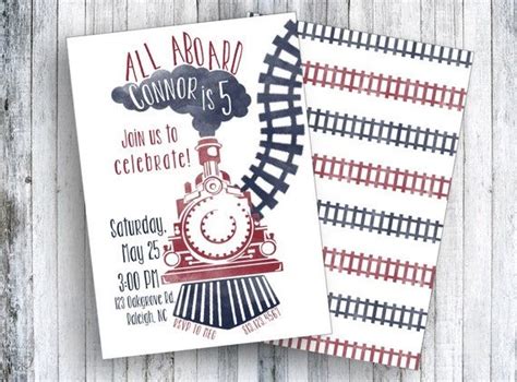 All Aboard Train Birthday Invitation Digital Download And Etsy Train Birthday Train