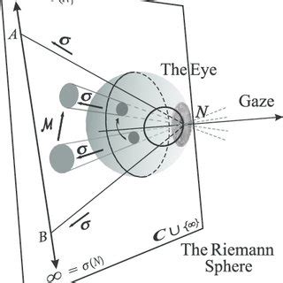 The eye is modeled by the Riemann sphere C = C ∪ {∞}. Stereographic ...