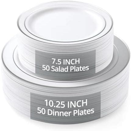 Amazon Select Settings 100 Pc Disposable Plastic Plates 50 Dinner