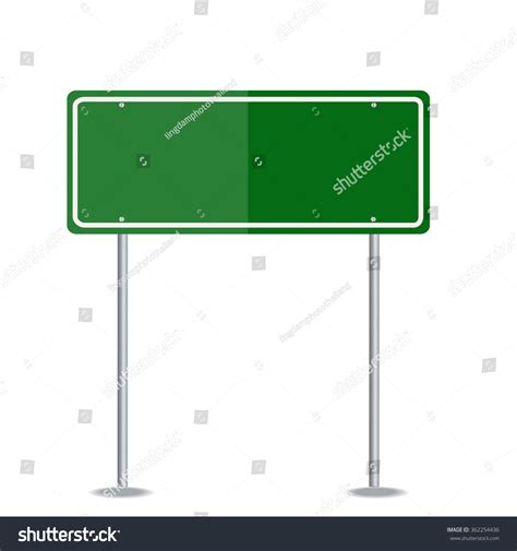 Blank Green Traffic Road Sign On Stock Vector (Royalty Free) 362254436 ...