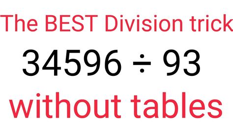 Division Trick For Large Numbers Division Trick Divide Without