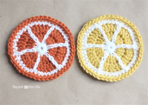 Crochet Fruit Coasters Pattern Repeat Crafter Me