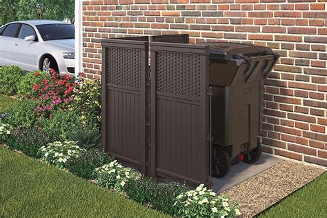 Outdoor Screen Enclosure Conceal Garbage Cans Air Conditioners Brown