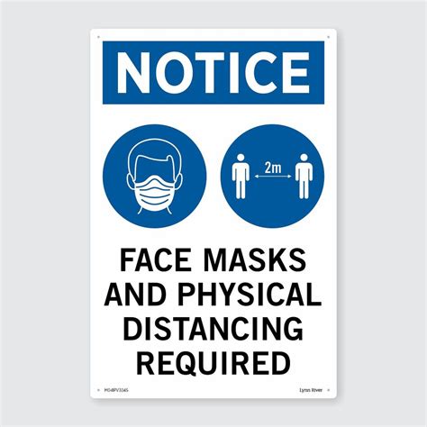 Face Masks And Physical Distancing Required Pvc Sign 300mm X 450mm