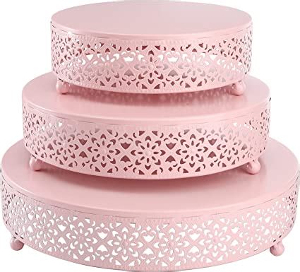 Amazon Hedume Piece Metal Cake Stand Set Pink Round Cake Stand