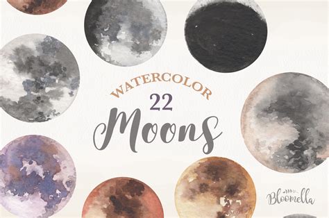 Moon Watercolor Sky Night Painted Dark Graphic by Bloomella · Creative ...