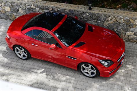 Gaziveren Cyprus Red Mercedes Benz In The Parking Lot Near