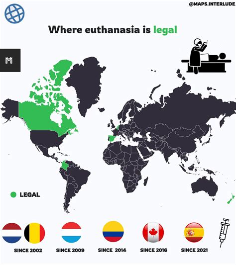 Where Euthanasia Is Legal MapPorn