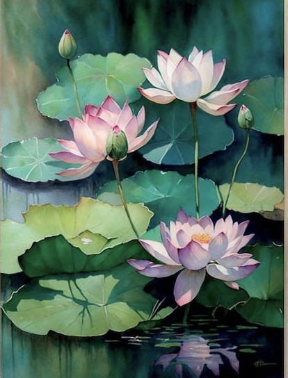 Pin De Peg Smith Em Lotus Flower Aquarela Artesanato De Pano De