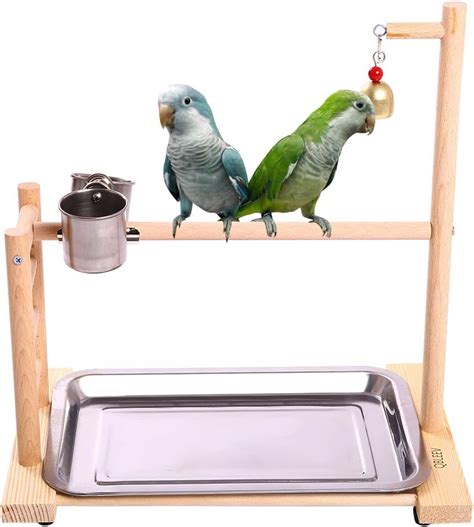 Qbleev Birdcage Stands Parrot Play Gym Wood Conure India Ubuy