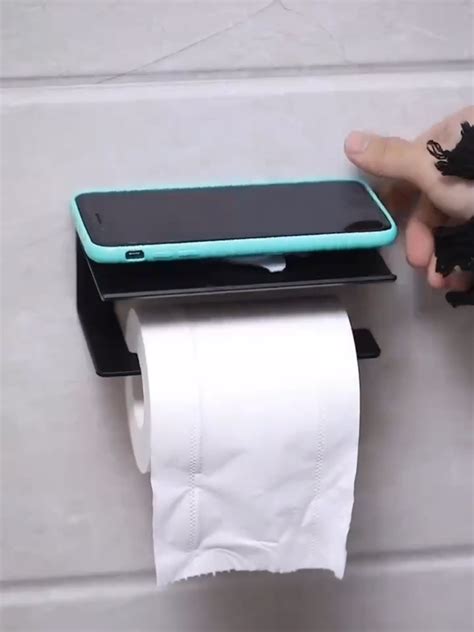 Self Adhesive Toilet Paper Holder With Shelf Toilet Tissue Holder Roll