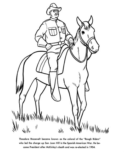 Usa Printables President Theodore Roosevelt Coloring Page 26th