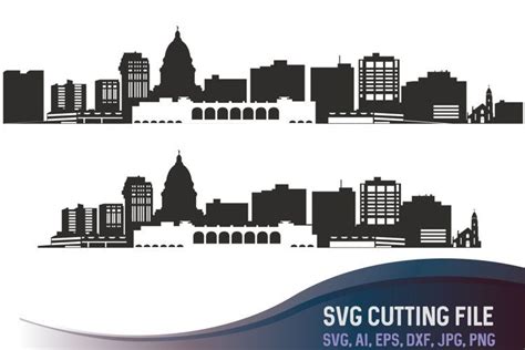 Madison City Svg City Of Madison Vector Skyline Wisconsin Silhouette