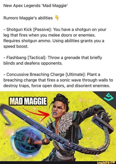 New Apex Legends Mad Maggie Rumors Maggies Abilities Ch Shotgun