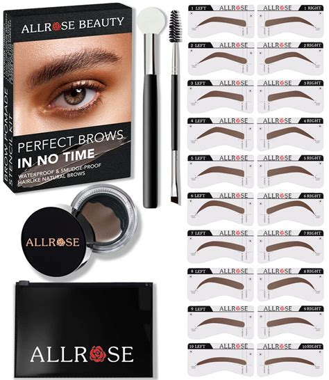 Amazon ALLROSE Eyebrow Stamp And Eyebrow Stencil Kit Eye Brow