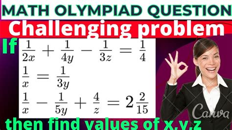 Math Olympiad Questions Solve This Challenging Algebra Problem