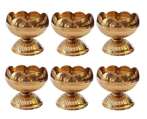 Buy Satvik Pc Brass Diya For Diwali Decoration Handmade Golden