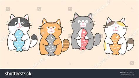Vector Illustration Cartoon Cat Characters On Stock Vector (Royalty ...