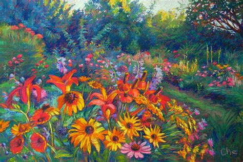 Evening Garden Pastel Drawing By Liudmyla Chemodanova Artfinder