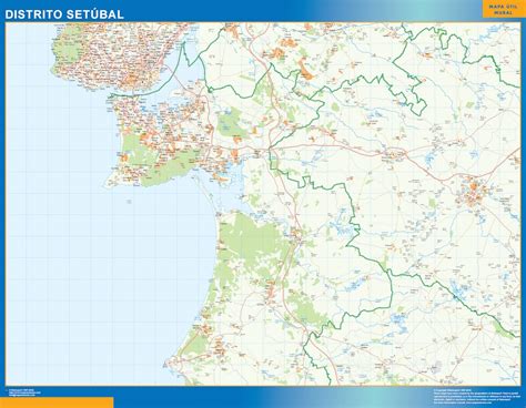 Mapa Distrito Setubal De Parede Mapas Parede Portugal