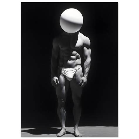 Gay Erotic Art Print Man With A Ball Head Guys In Style Poster Print Nude Gay Core Muscle