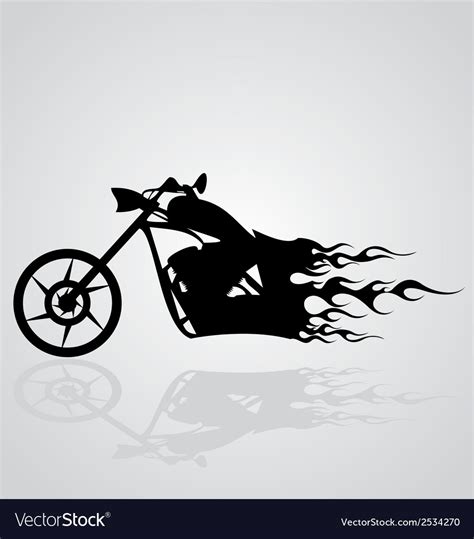 Flaming Motorcycle Royalty Free Vector Image Vectorstock