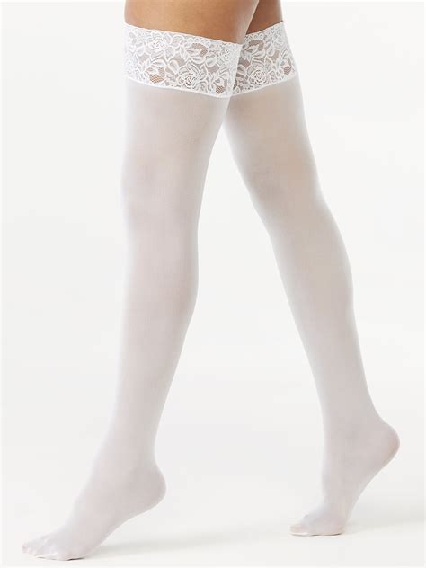 Joyspun Womens Opaque Lace Top Thigh Highs 2 Pack Sizes In Regular