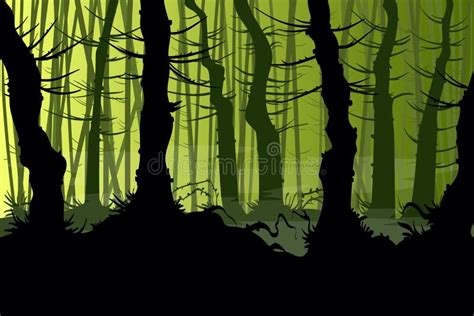 Creepy Vector Forest Stock Vector Illustration Of Black 78865772