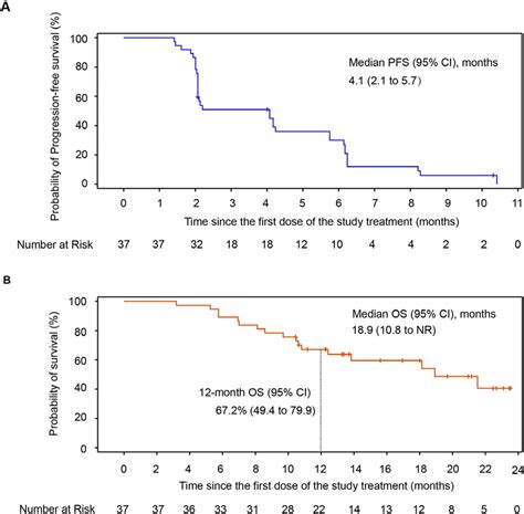 Os And Pfs In All Patients Of Cohort 3 A Kaplanmeier Curves For Pfs