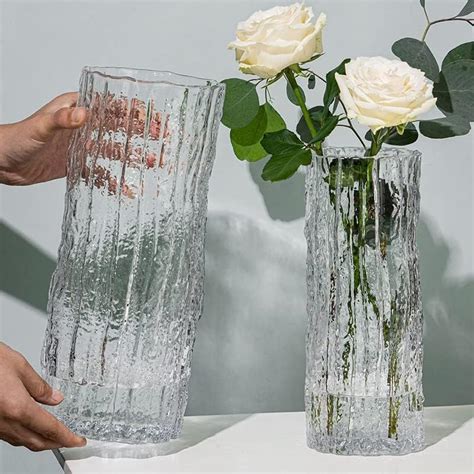 Amazon De Qeeyon Glasvase Modern Zylinder Glas Vase Gro Deko Vasen