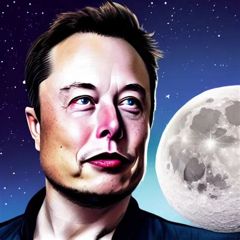 Elon Musk Holding The Moon Digital Art Stable Diffusion OpenArt