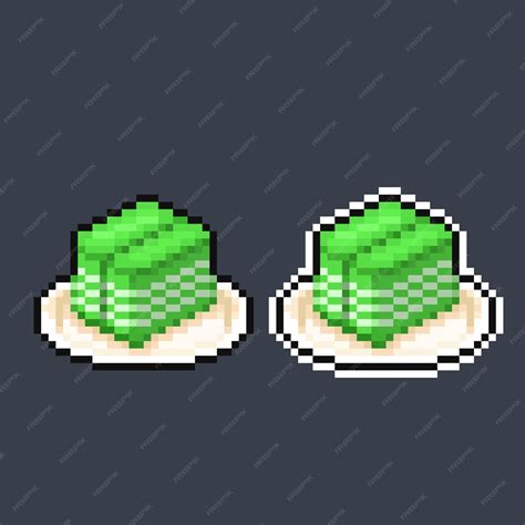 Premium Vector Kue Lapis In Pixel Art Style