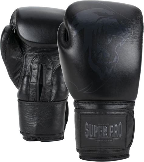 Super Pro Combat Gear Legend Lederen Kick Bokshandschoenen Zwart Oz