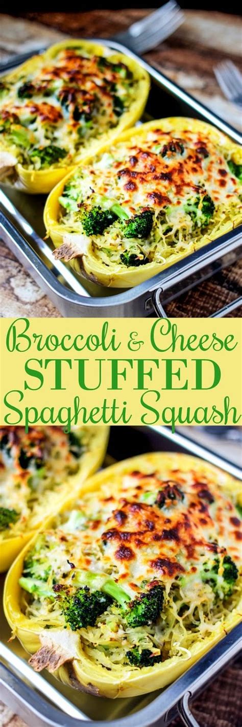 Broccoli Cheese Stuffed Spaghetti Squash Recipe Girls Dishes