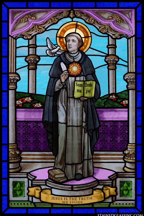 "Saint Thomas Aquinas" Religious Stained Glass Window