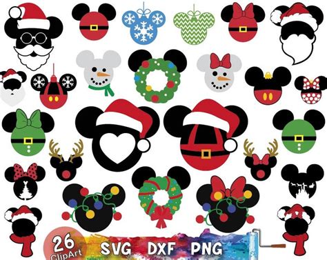 Christmas Mickey Svg Mickey With Santa Hat Christmas Svg Etsy