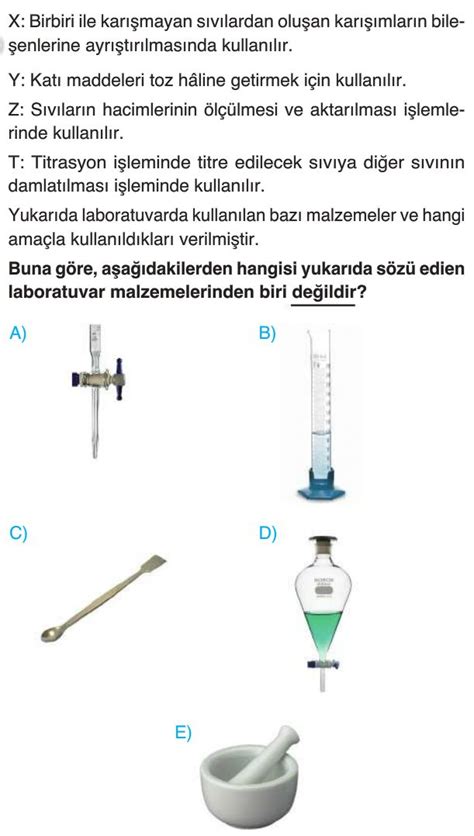 Kimya Uygulamalarında İş Sağlığı ve Güvenliği Test Çöz 9 Sınıf Testleri