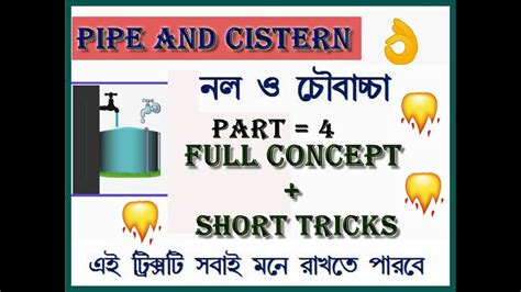 Pipe And Cistern In Bengali Pipe And Cistern Math Tricks GOVT