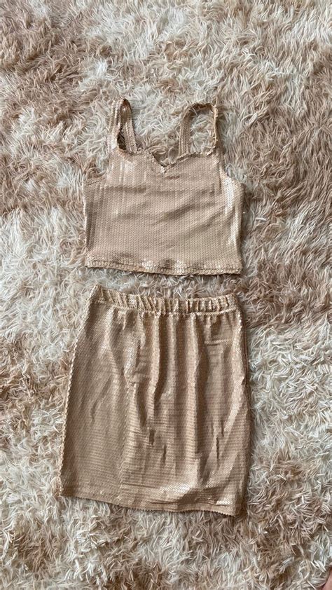 Conjunto Nude Saia Feminina Usado Enjoei