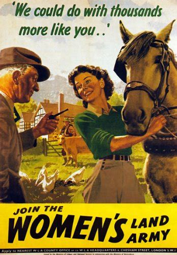 Wb9 Vintage Ww2 Join The Womens Land Army British Wwii World War Poster