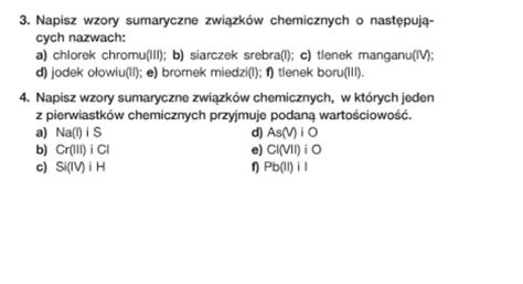 Pomoże ktoś szybko z chemią W ogóle nie ogarniam tego Brainly pl