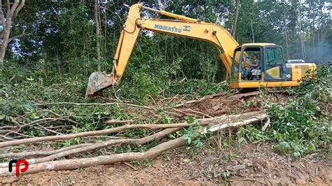 EXCAVATOR KOMATSU LAND CLEAENG DI PERKEBUNAN KELAPA SAWIT YouTube