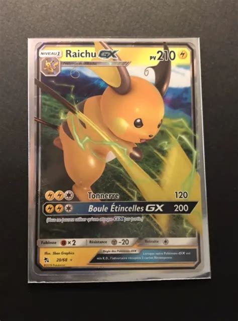 CARTE POKÉMON RAICHU GX 20 68 Destinées Occultes Ultra Rare FR