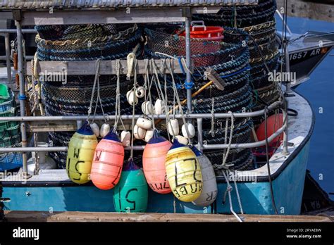 Crab Traps And Colorful Buoys In Ketchikan Alaska Usa Stock Photo Alamy